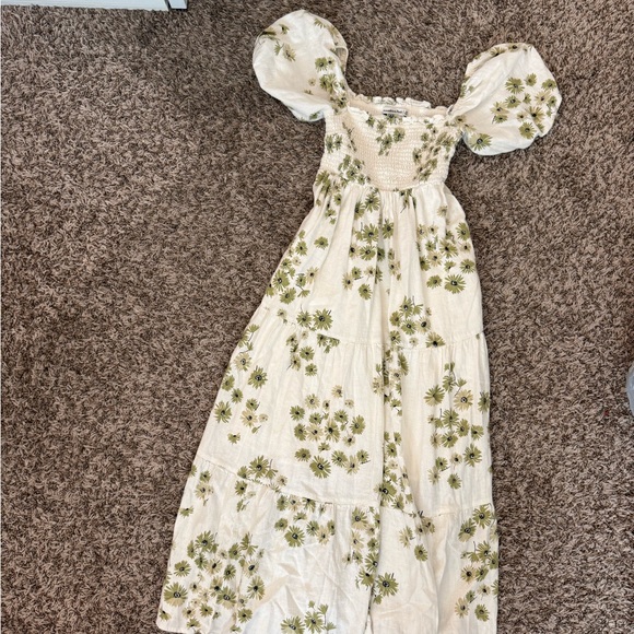 Floral Puff Sleeve Midi Dress - Picture 1 of 2